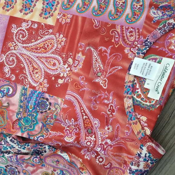 Long Sleeved Shirt Paisley Print Crew Neck Tshirt - Picture 12 of 13